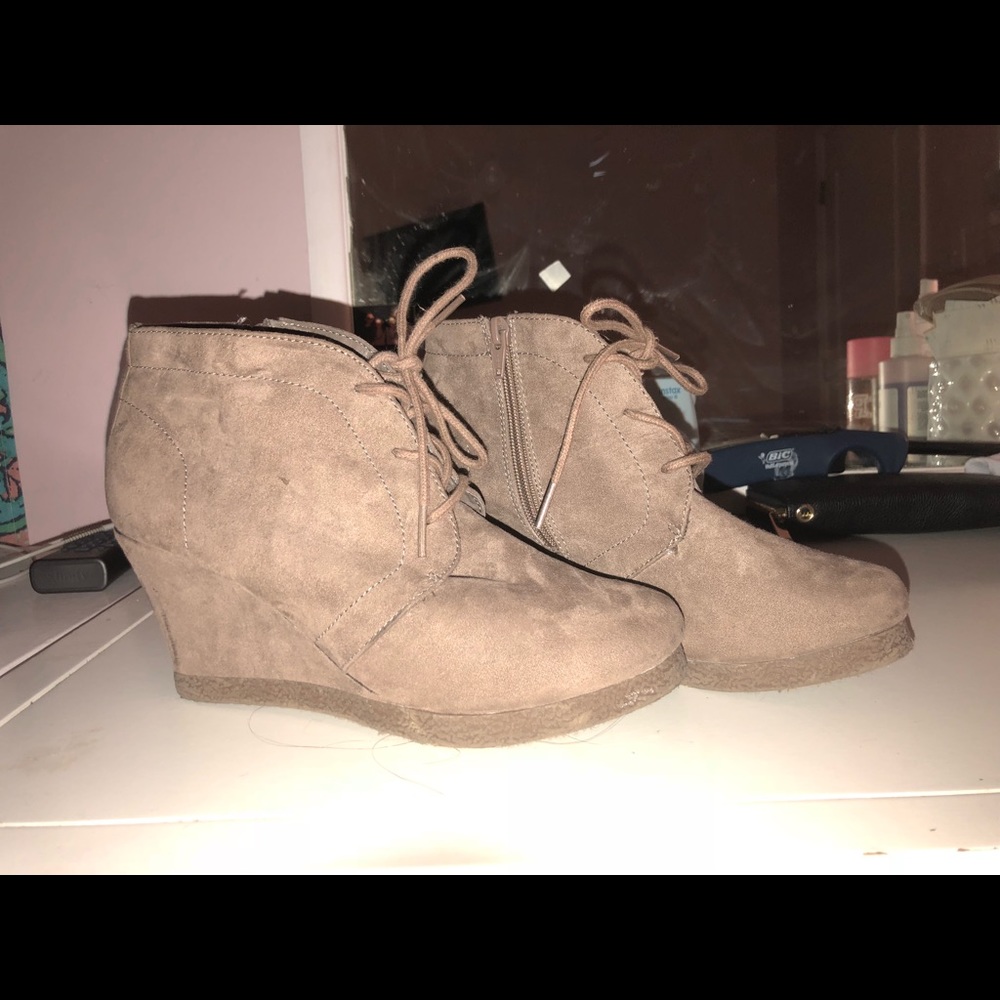 Suede Beige Booties